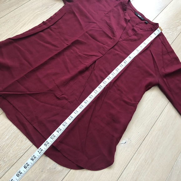 Uniqlo 1/2 Long Sleeve Blouse in Maroon Women’s Size S - Picture 2 of 12